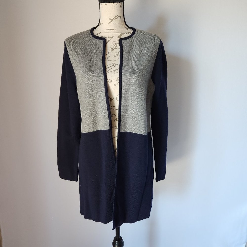Euc Talbots Merino Wool Blend Open Long-Cardigan … - image 4